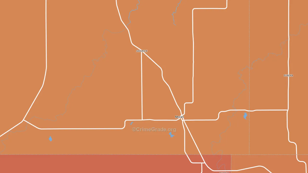 Moran, TX Map of Drug-Related Crime Rates