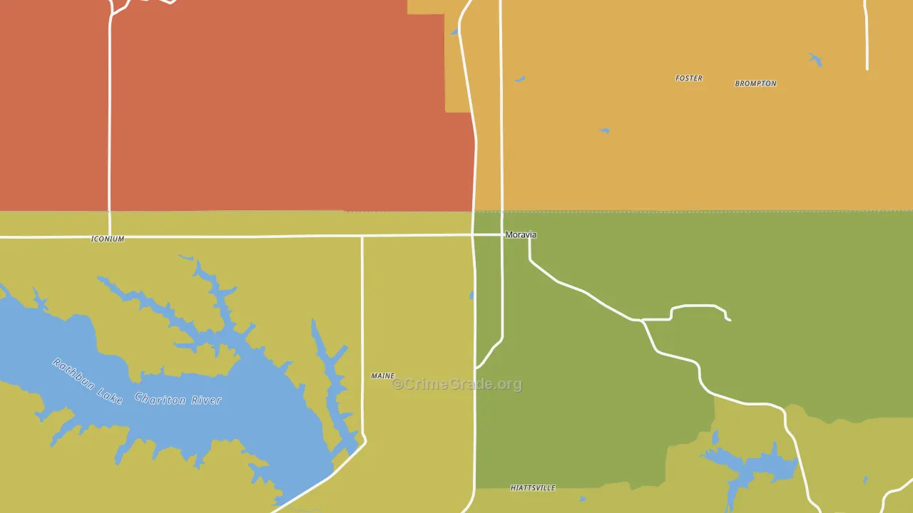 Moravia, IA Map of Drug-Related Crime Rates