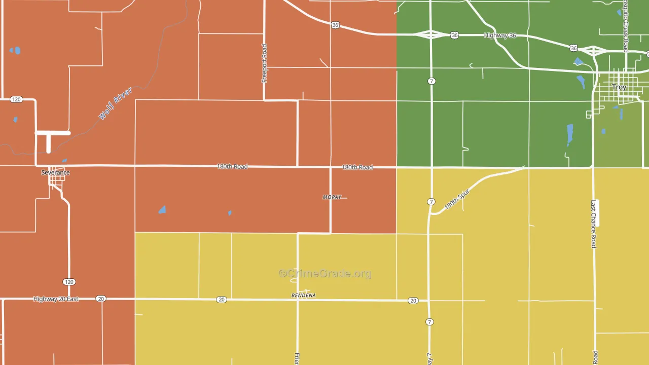 Moray, KS Map of Drug-Related Crime Rates