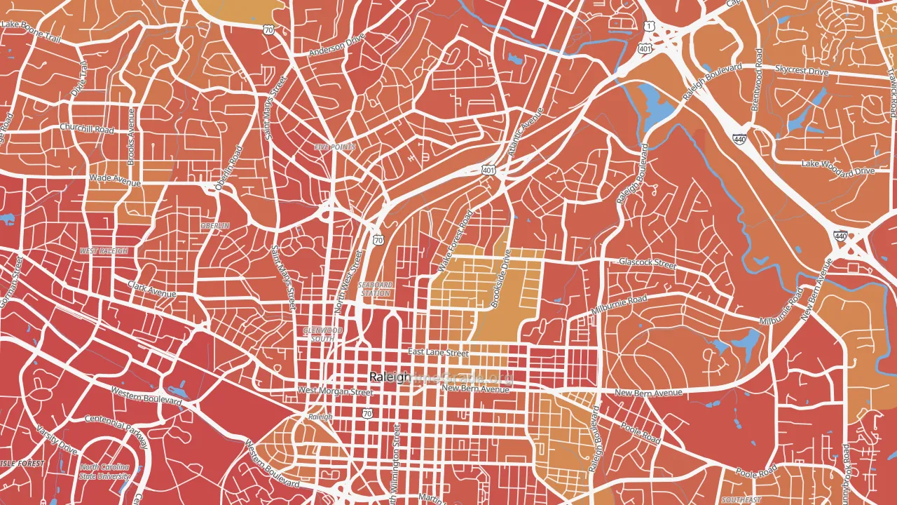 Mordecai, Raleigh, NC Map of Drug-Related Crime Rates