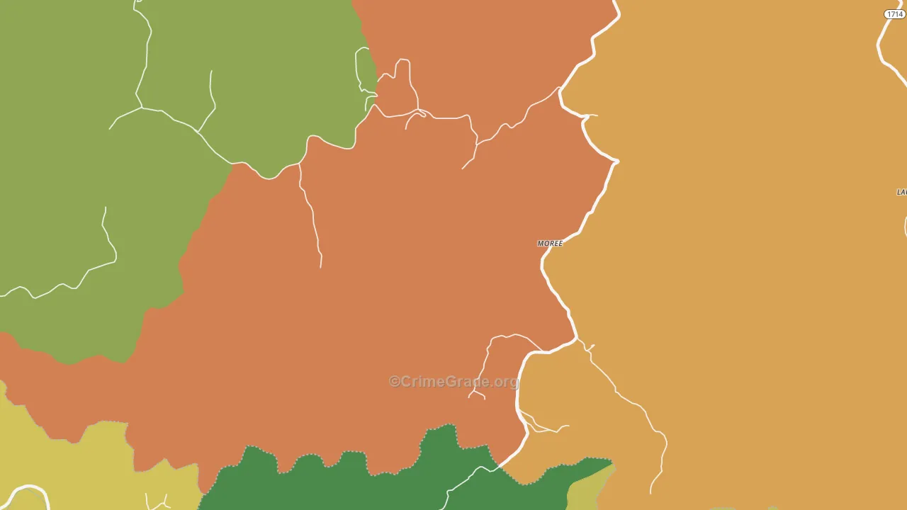 Moree, KY Map of Drug-Related Crime Rates