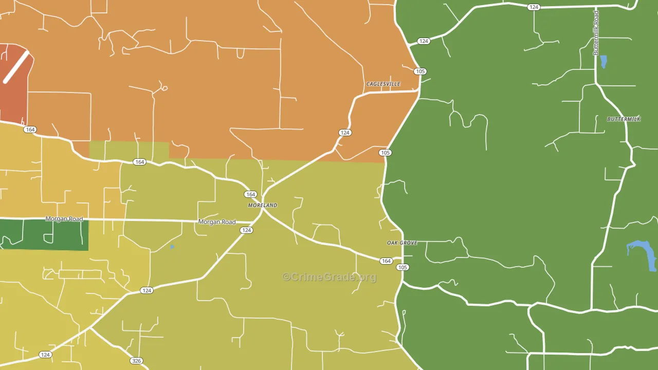 Moreland, AR Map of Drug-Related Crime Rates