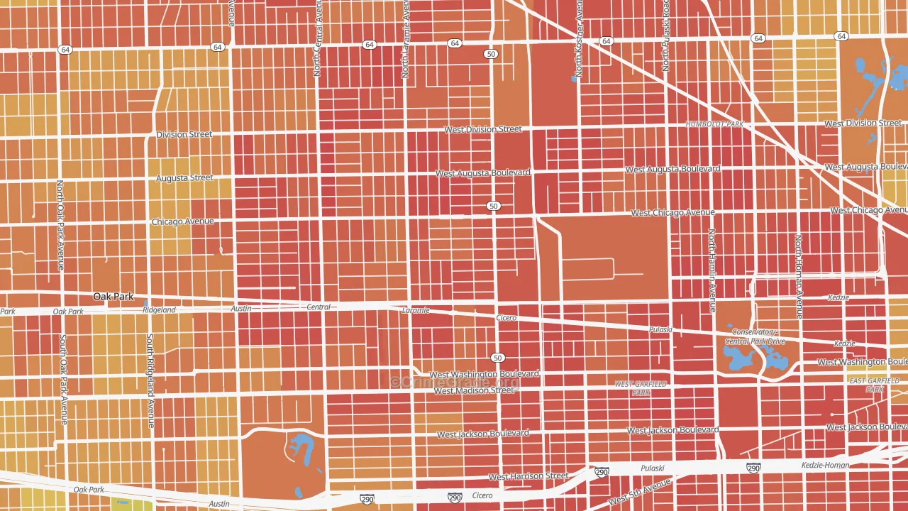 Moreland, Chicago, IL Map of Drug-Related Crime Rates