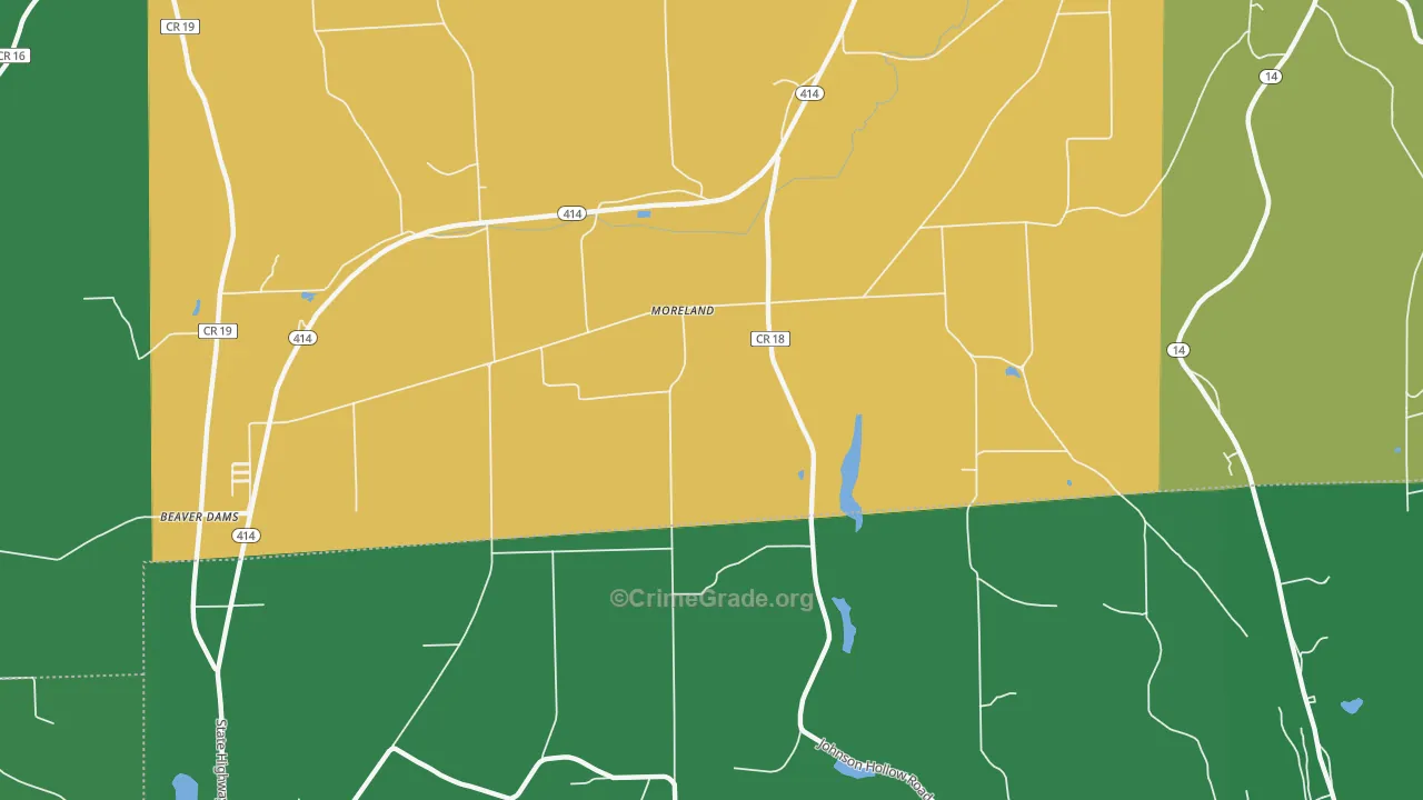 Moreland, NY Map of Drug-Related Crime Rates