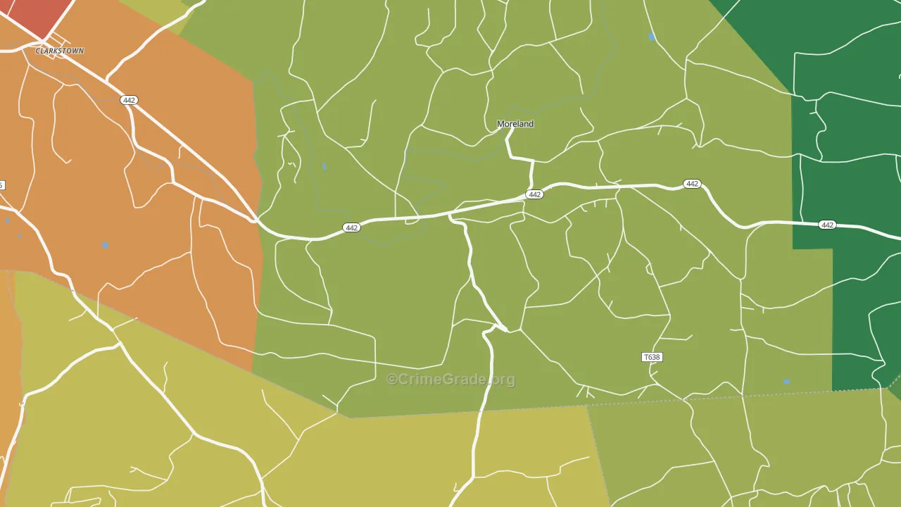 Moreland, PA Map of Drug-Related Crime Rates