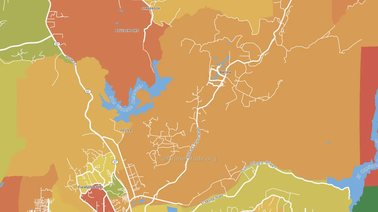 Morena, CA Map of Drug-Related Crime Rates