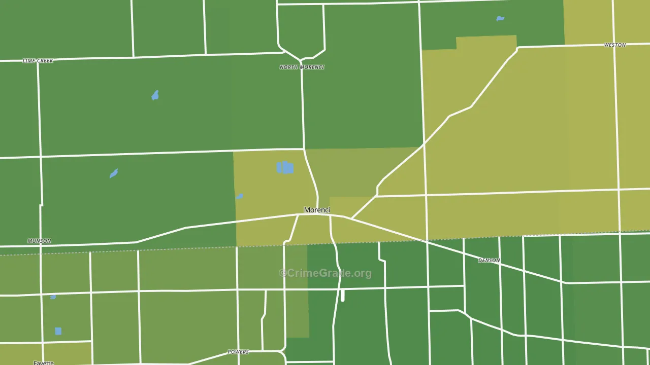 Morenci, MI Map of Drug-Related Crime Rates