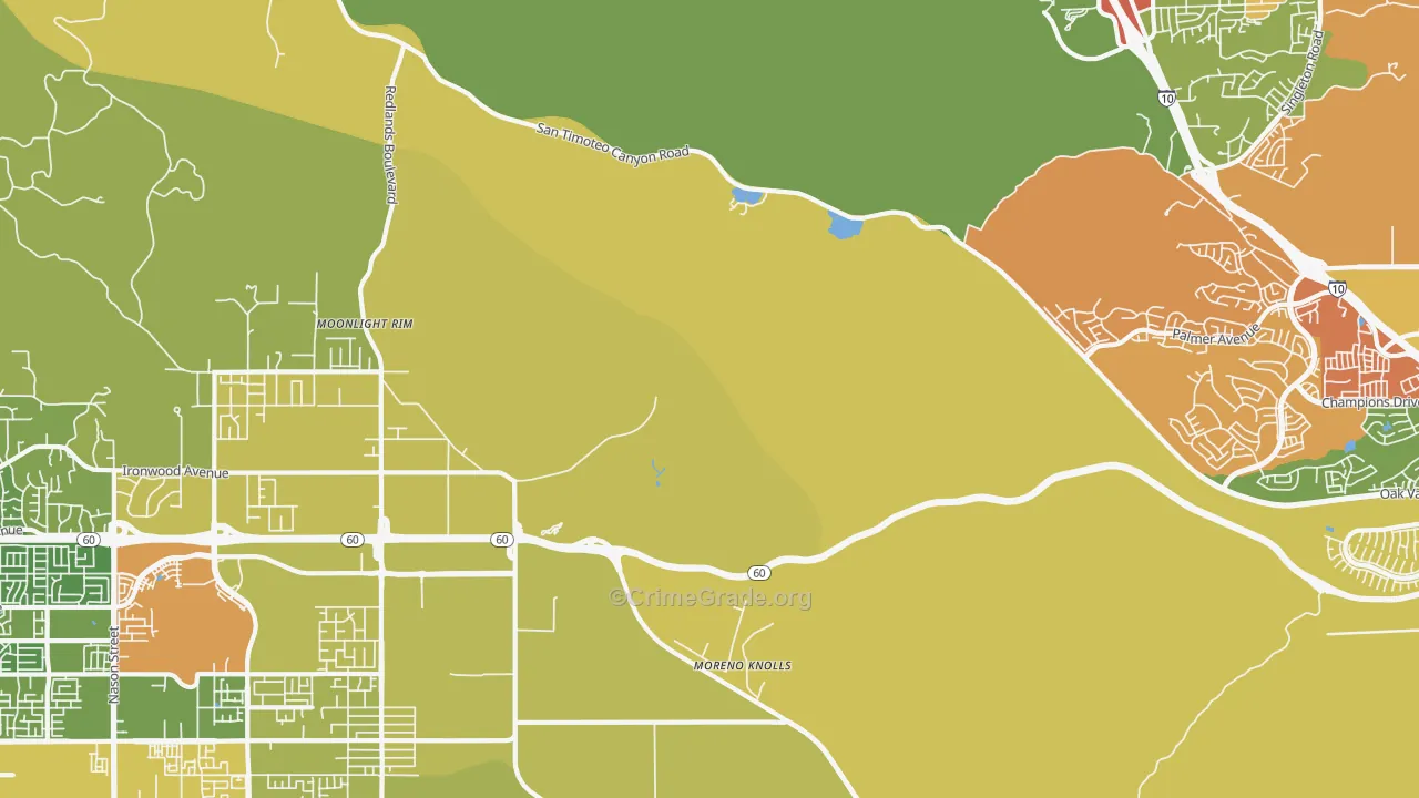 Moreno, CA Map of Drug-Related Crime Rates