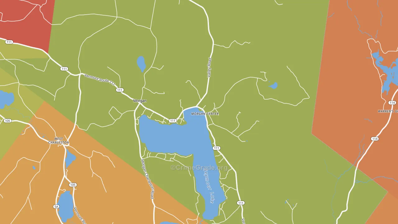 Morgan Center, VT Map of Drug-Related Crime Rates