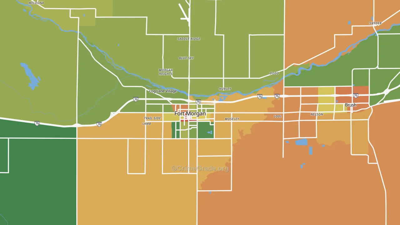 Morgan County, CO Map of Drug-Related Crime Rates