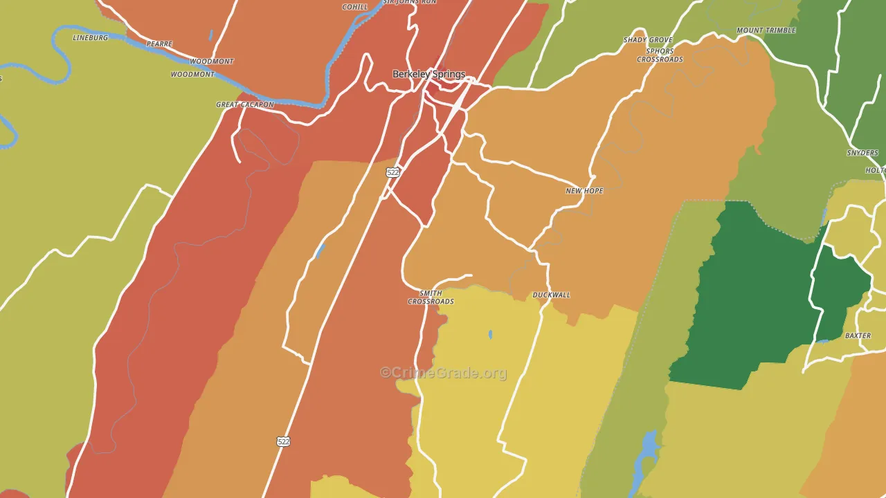 Morgan County, WV Map of Drug-Related Crime Rates