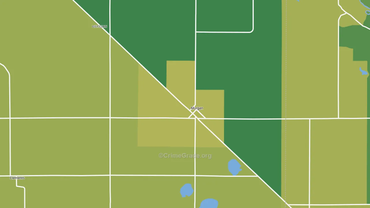 Morgan, MN Map of Drug-Related Crime Rates