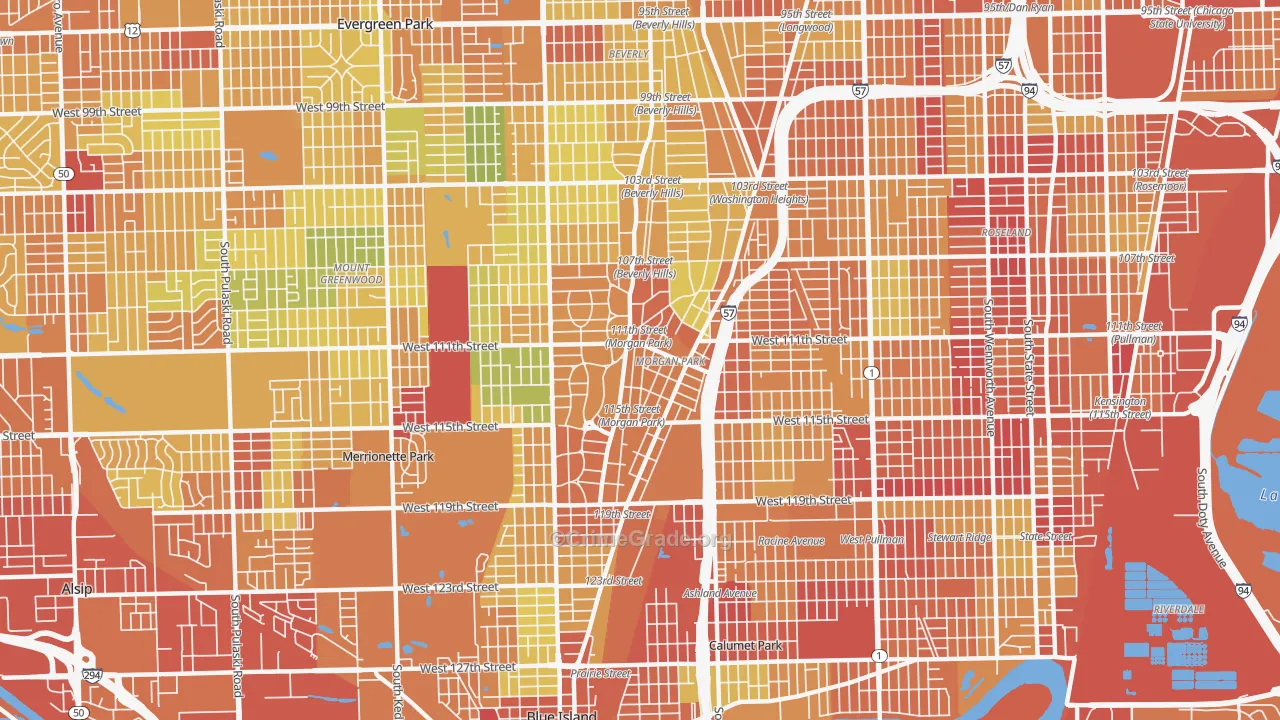 Morgan Park, Chicago, IL Map of Drug-Related Crime Rates