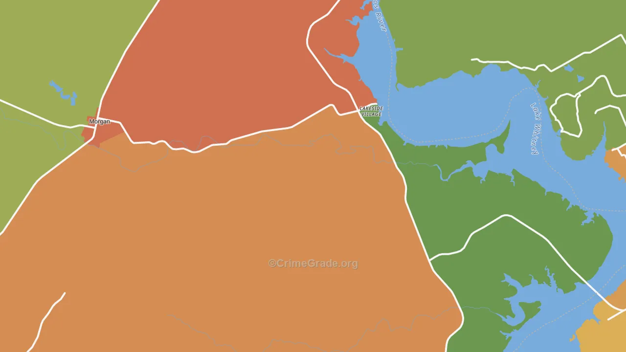 Morgan, TX Map of Drug-Related Crime Rates