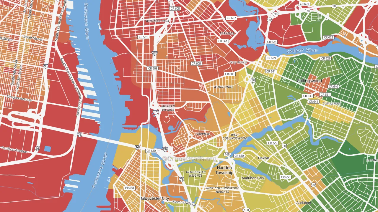 Morgan Village, Camden, NJ Map of Drug-Related Crime Rates