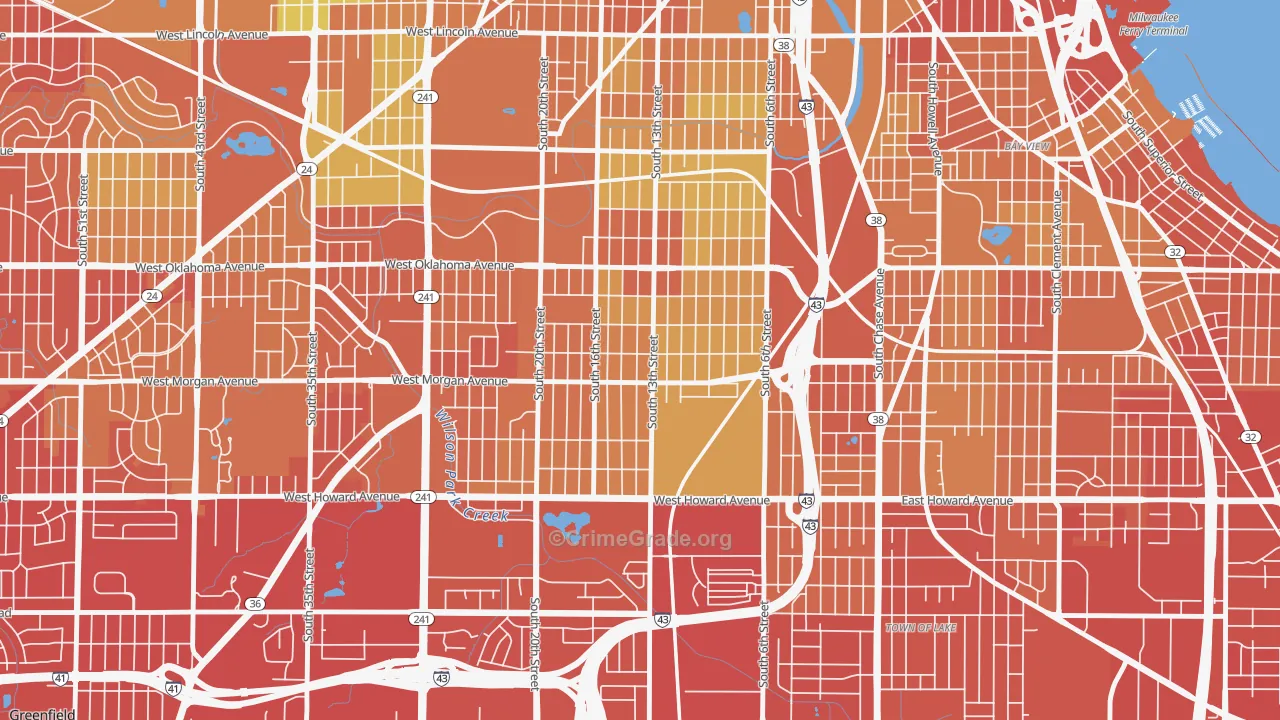 Morgandale, Milwaukee, WI Map of Drug-Related Crime Rates