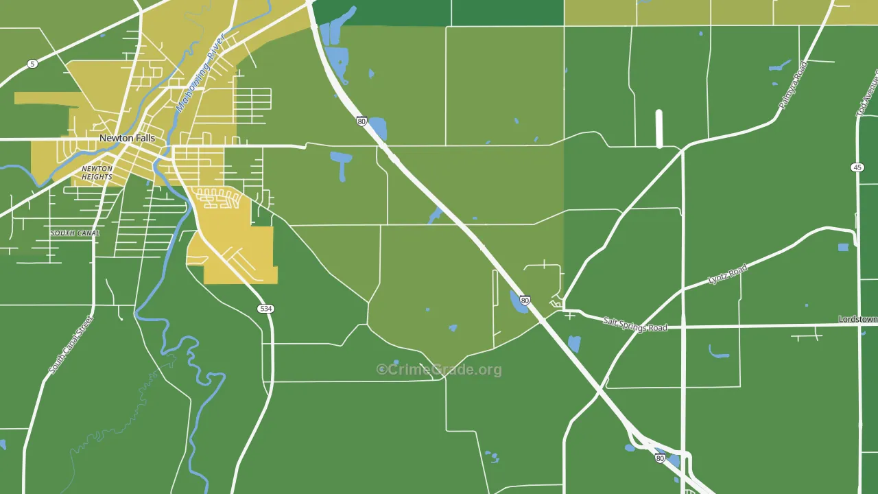 Morgandale, OH Map of Drug-Related Crime Rates