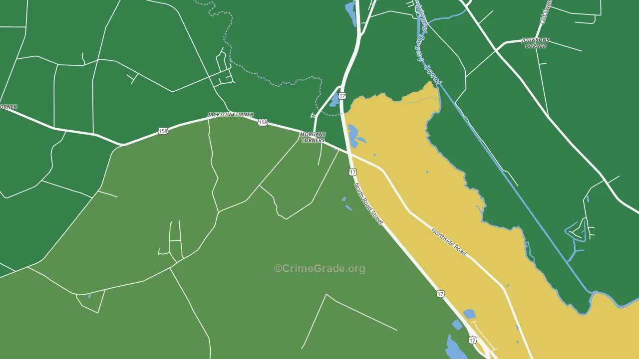 Morgans Corners, NC Map of Drug-Related Crime Rates