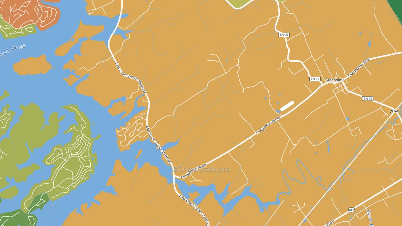 Morganton, TN Map of Drug-Related Crime Rates