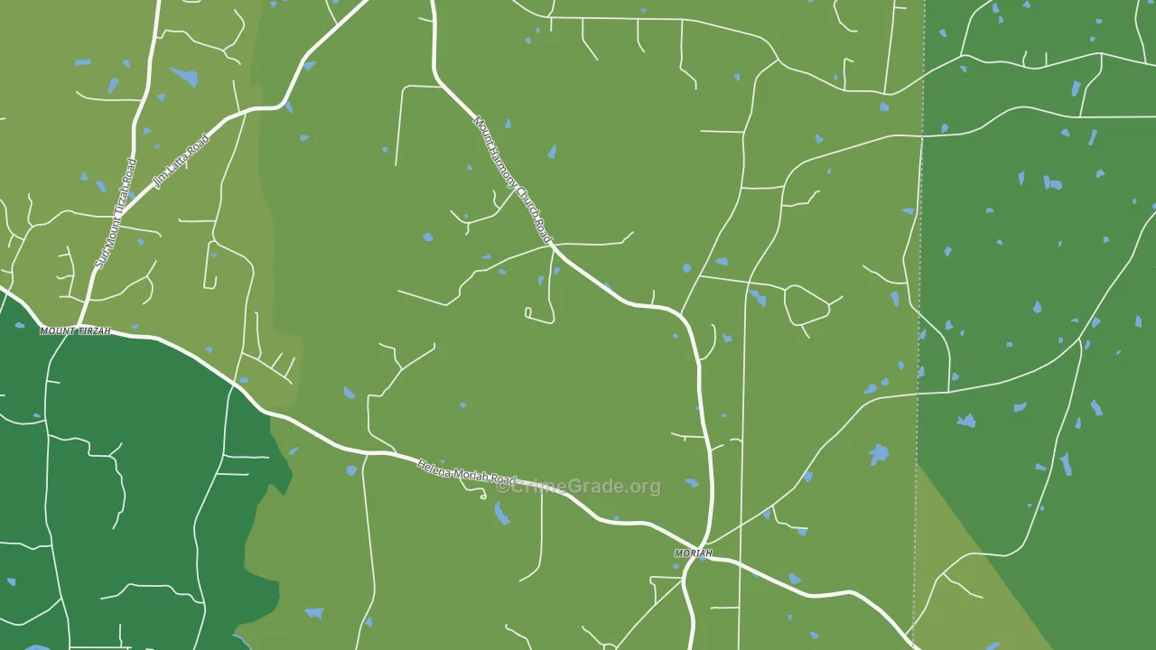 Moriah, NC Map of Drug-Related Crime Rates