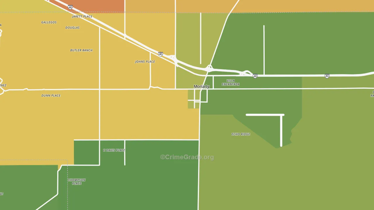 Moriarty, NM Map of Drug-Related Crime Rates