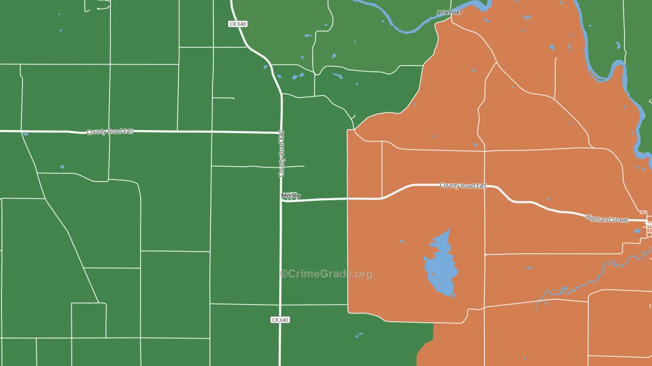Morley, IA Map of Drug-Related Crime Rates