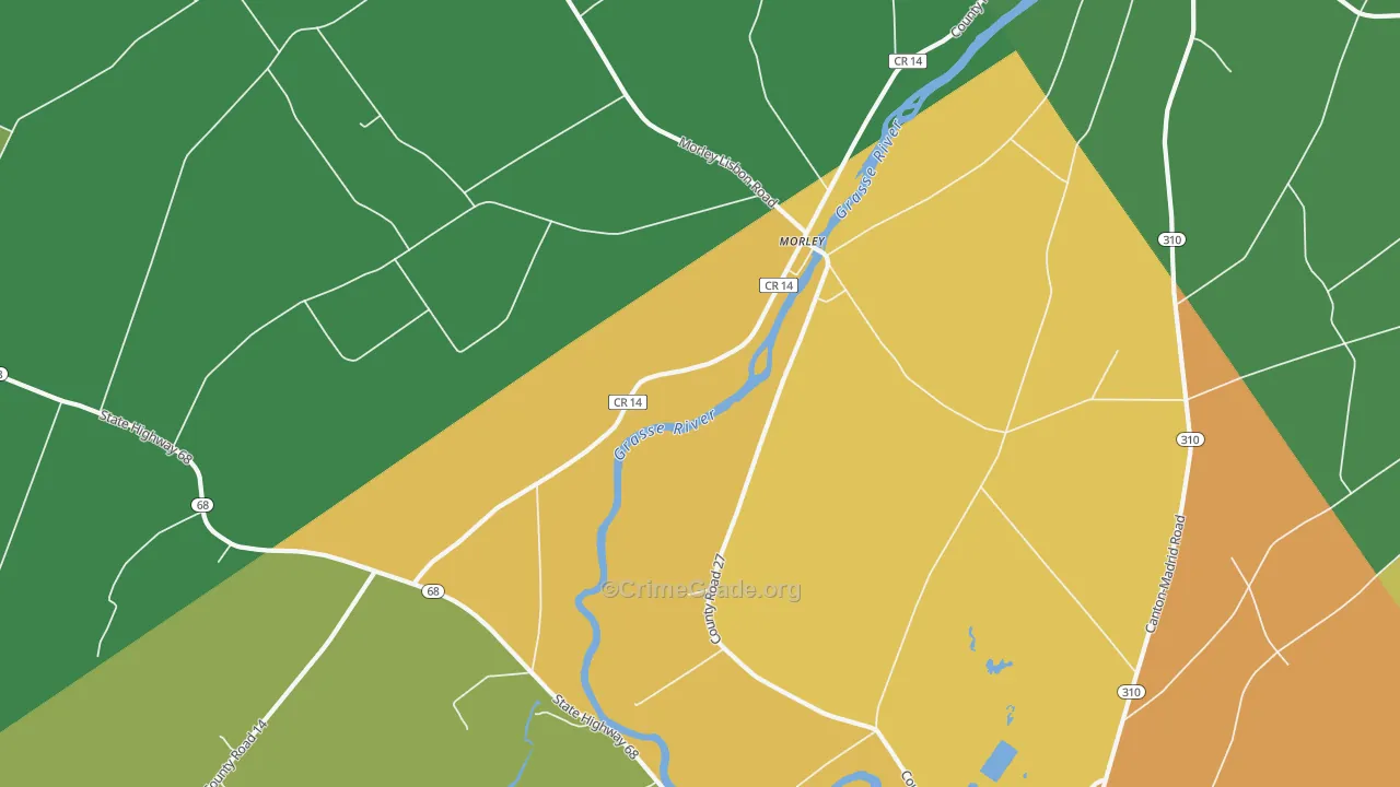 Morley, NY Map of Drug-Related Crime Rates