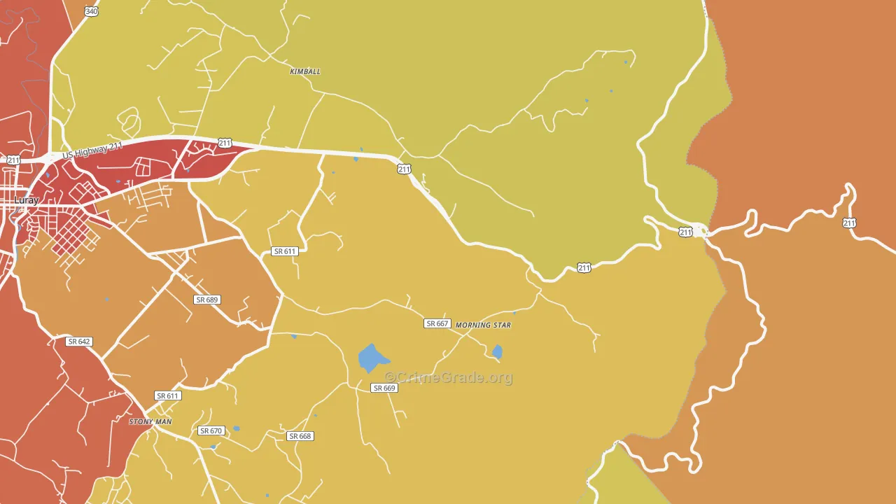 Morning Star, VA Map of Drug-Related Crime Rates