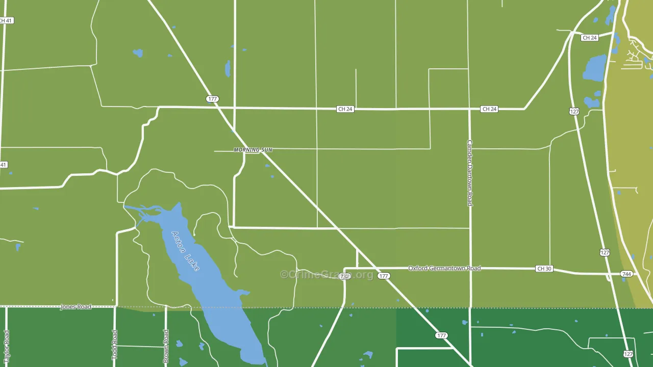 Morning Sun, OH Map of Drug-Related Crime Rates