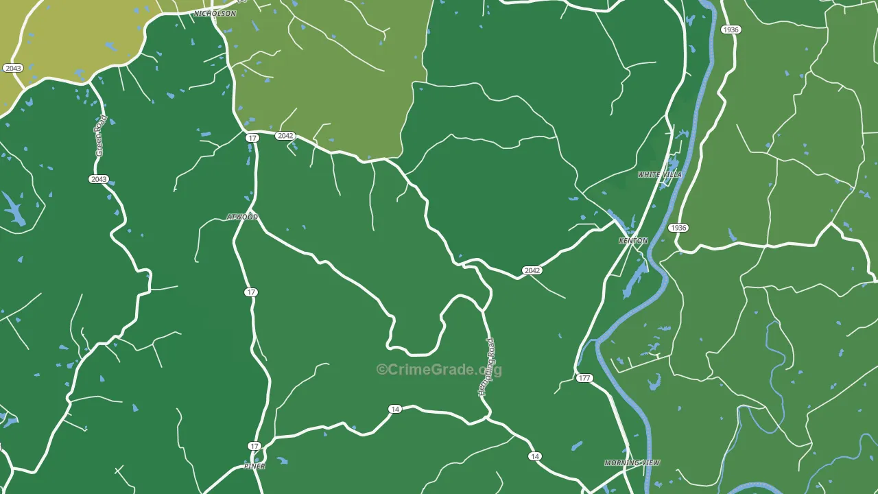 Morning View, KY Map of Drug-Related Crime Rates