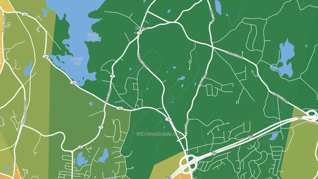 Morningdale, MA Map of Drug-Related Crime Rates