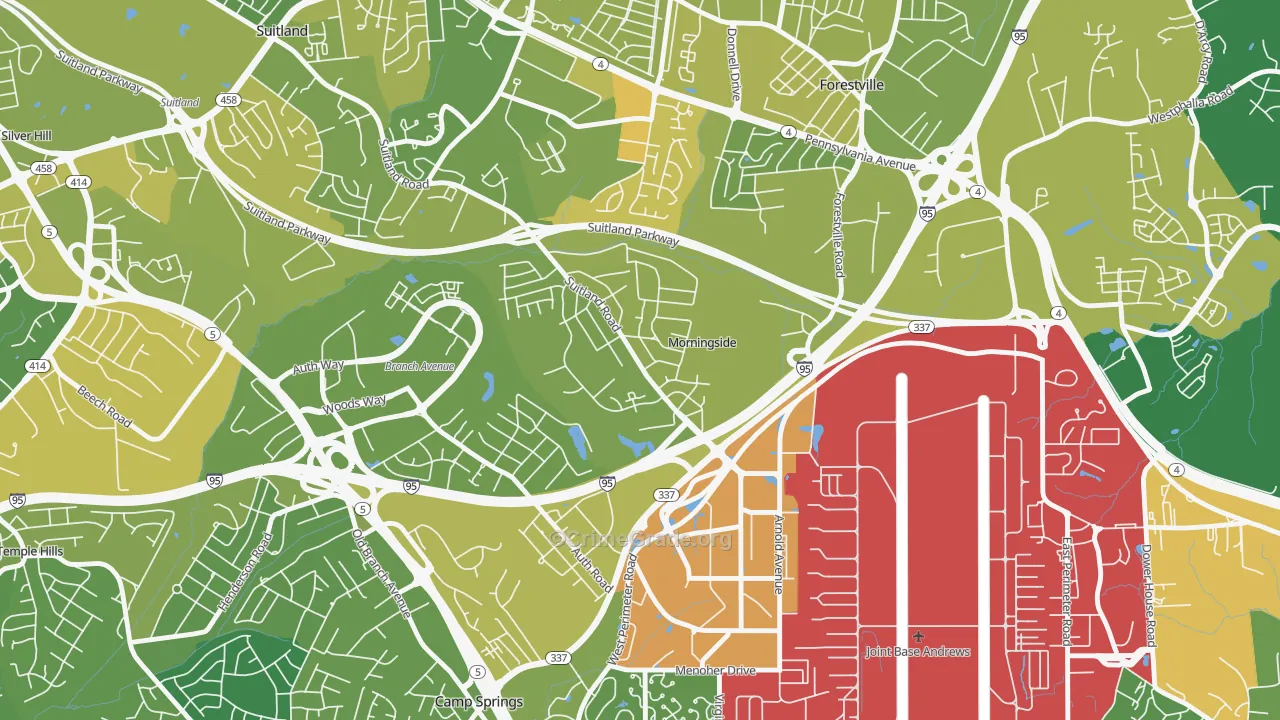 Morningside, MD Map of Drug-Related Crime Rates