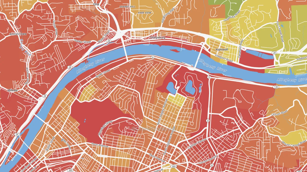 Morningside, Pittsburgh, PA Map of Drug-Related Crime Rates