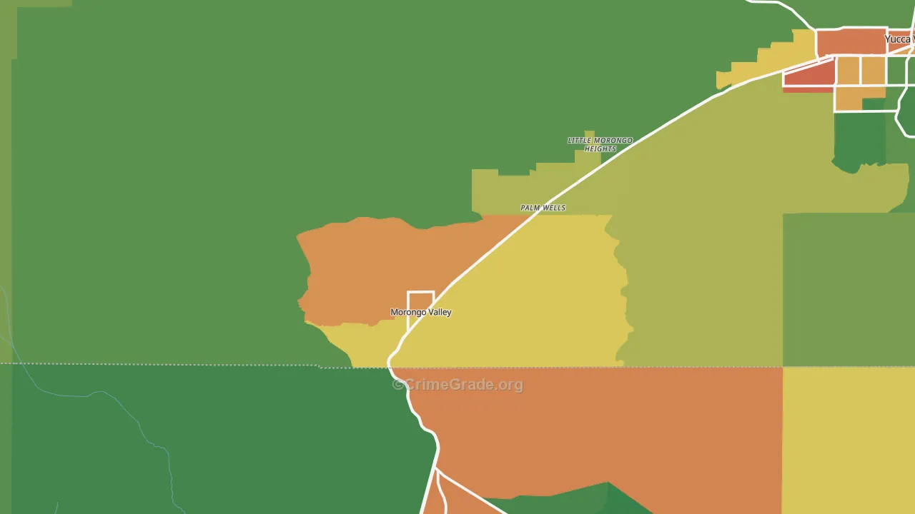 Morongo Valley, CA Map of Drug-Related Crime Rates