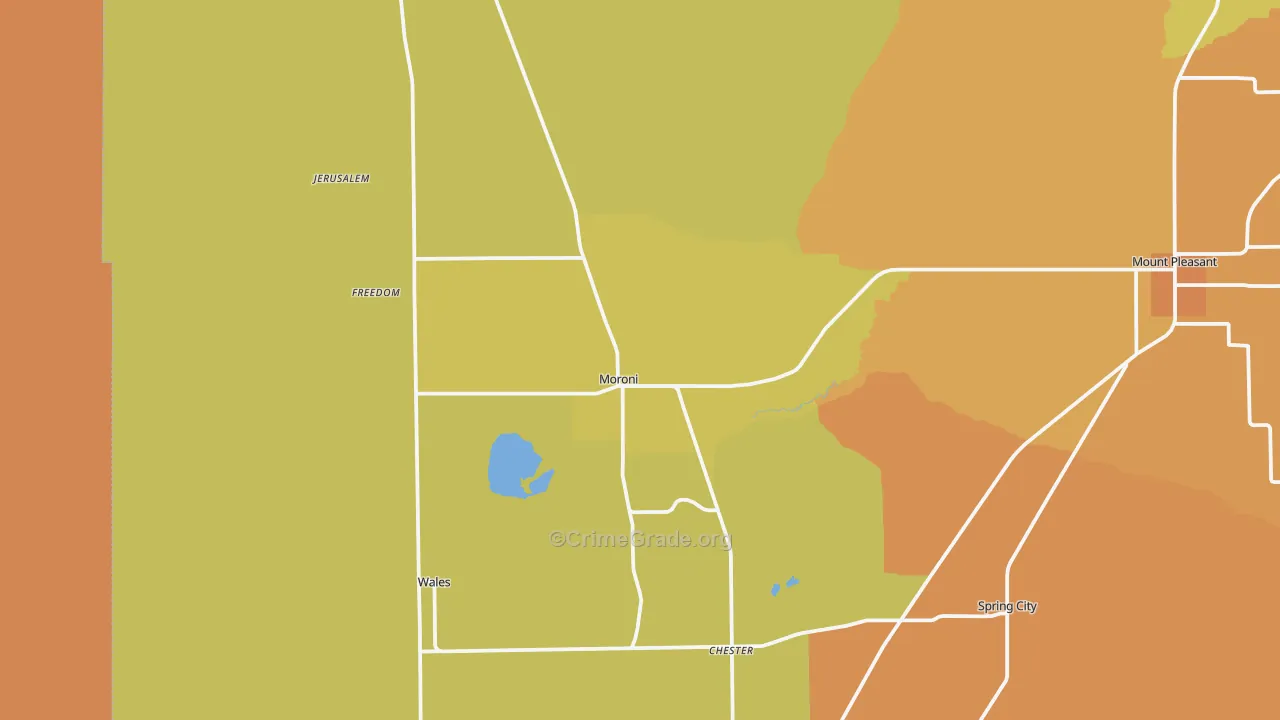 Moroni, UT Map of Drug-Related Crime Rates