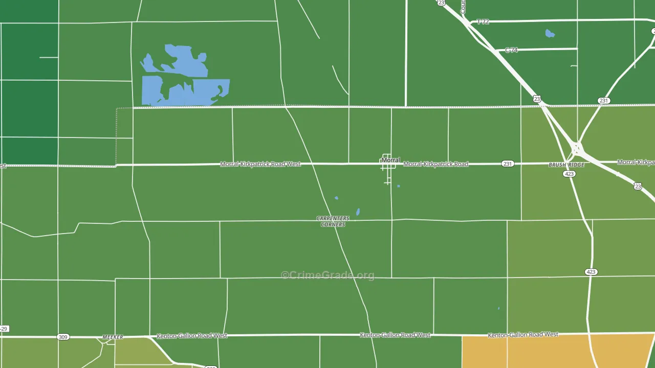 Morral, OH Map of Drug-Related Crime Rates