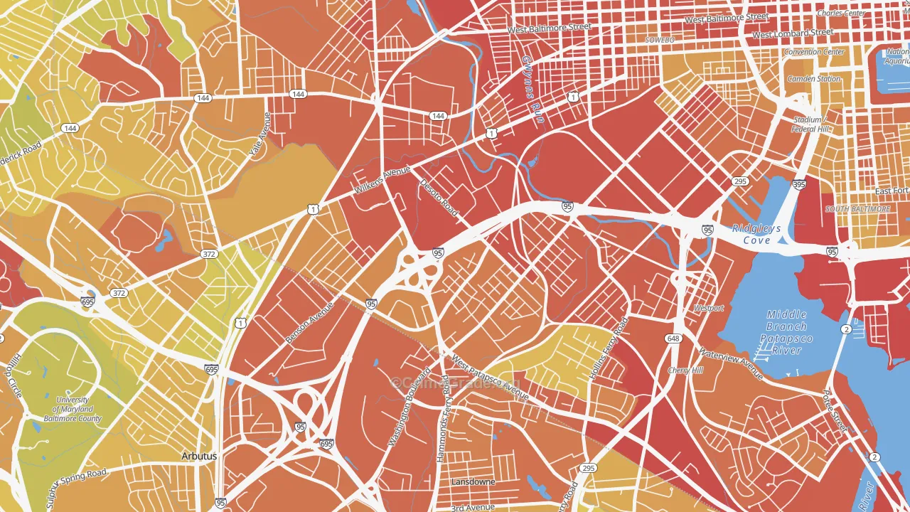 Morrell Park, Baltimore, MD Map of Drug-Related Crime Rates