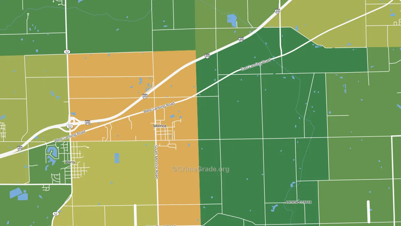 Morrice, MI Map of Drug-Related Crime Rates