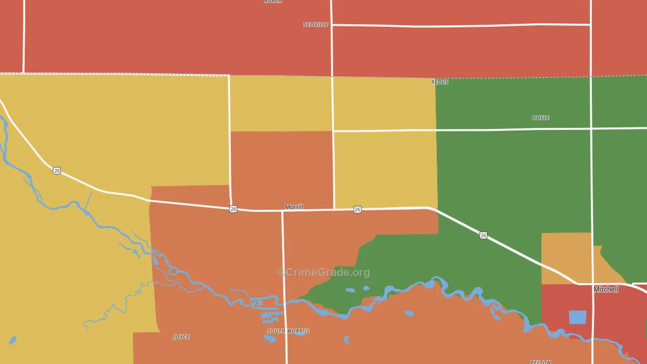 Morrill, NE Map of Drug-Related Crime Rates