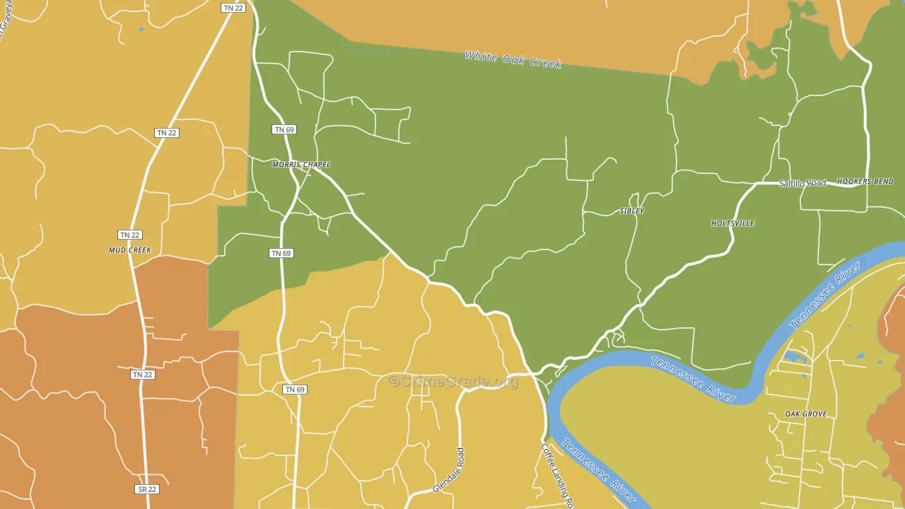 Morris Chapel, TN Map of Drug-Related Crime Rates