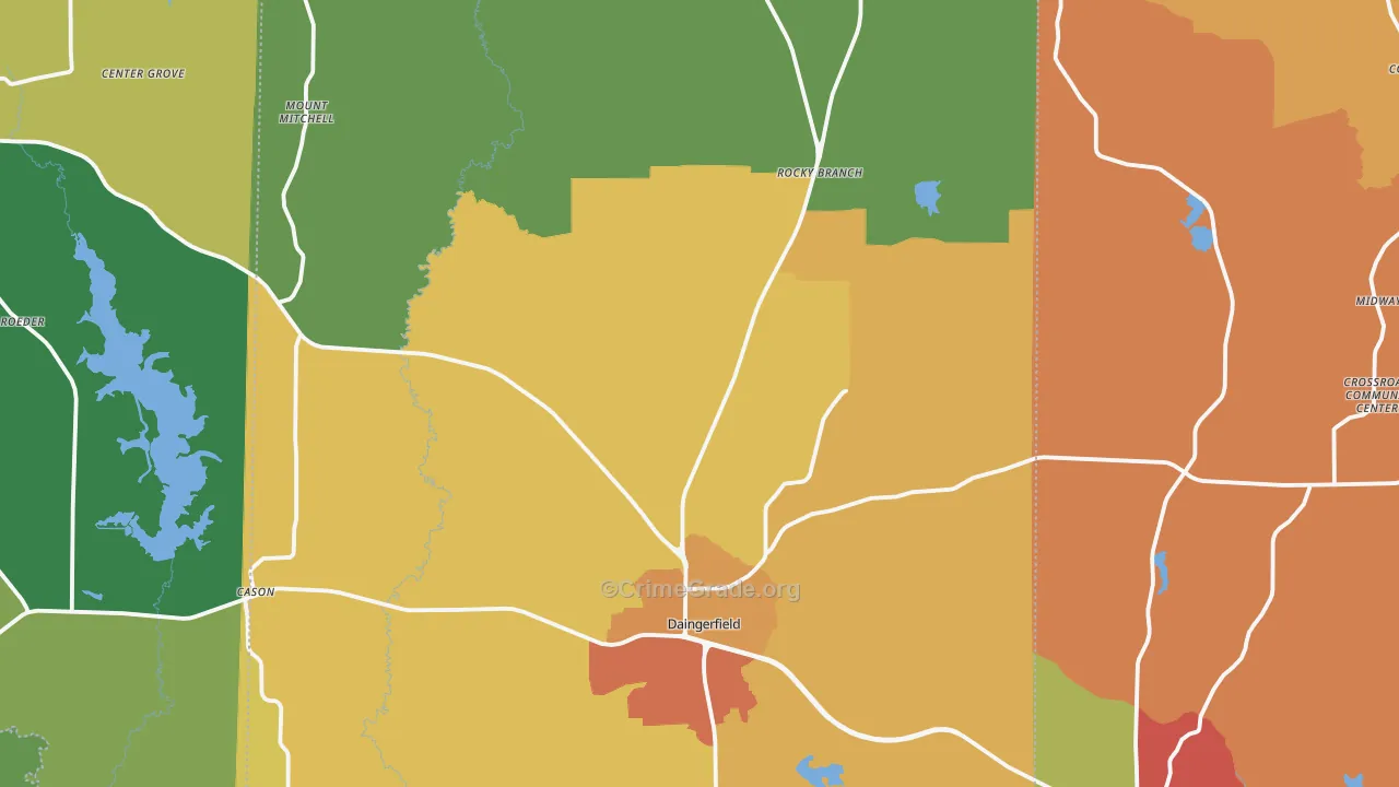 Morris County, TX Map of Drug-Related Crime Rates