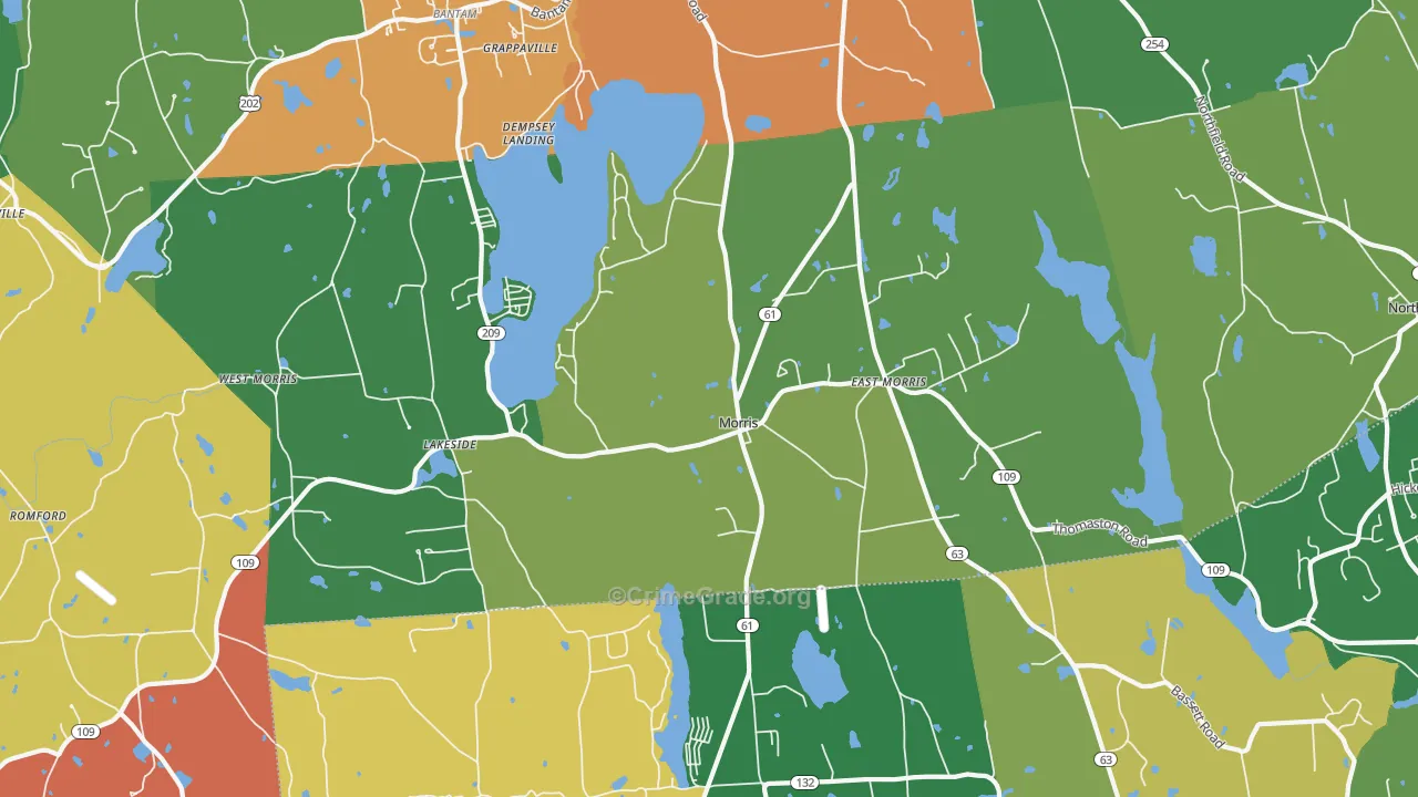 Morris, CT Map of Drug-Related Crime Rates