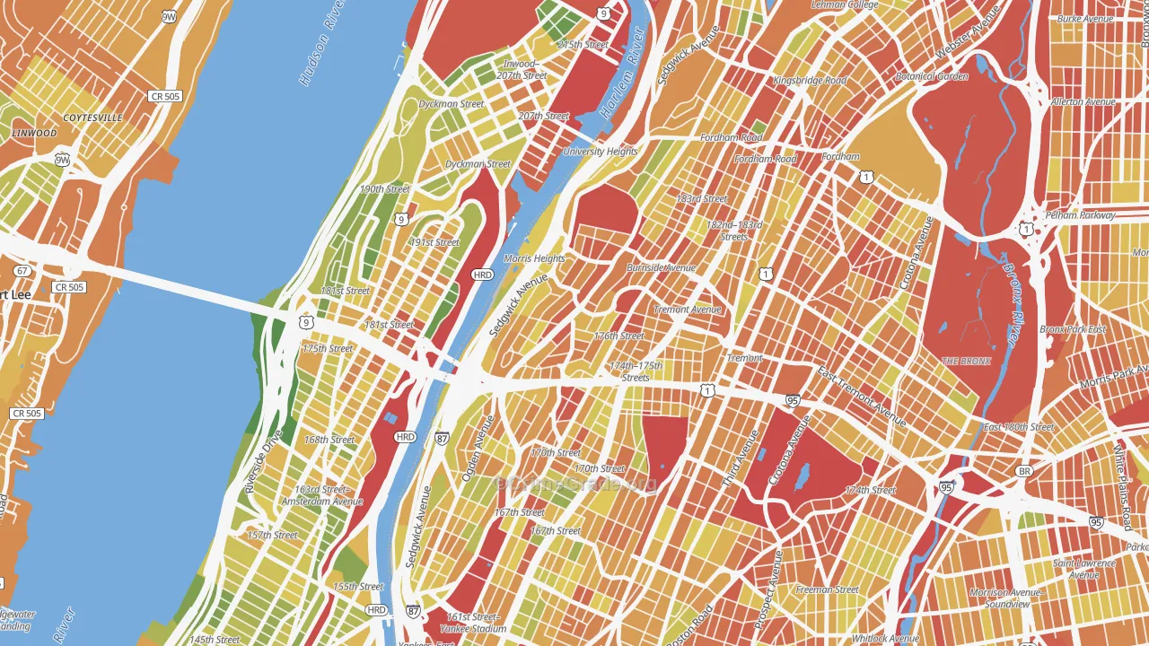 Morris Heights, Bronx, NY Map of Drug-Related Crime Rates
