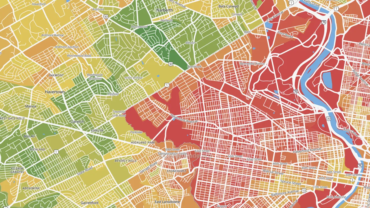 Morris Park, Philadelphia, PA Map of Drug-Related Crime Rates