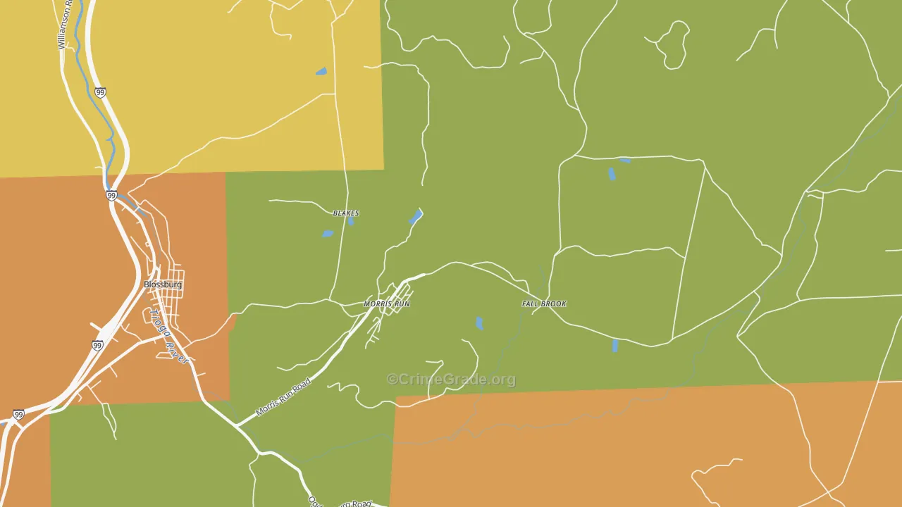Morris Run, PA Map of Drug-Related Crime Rates