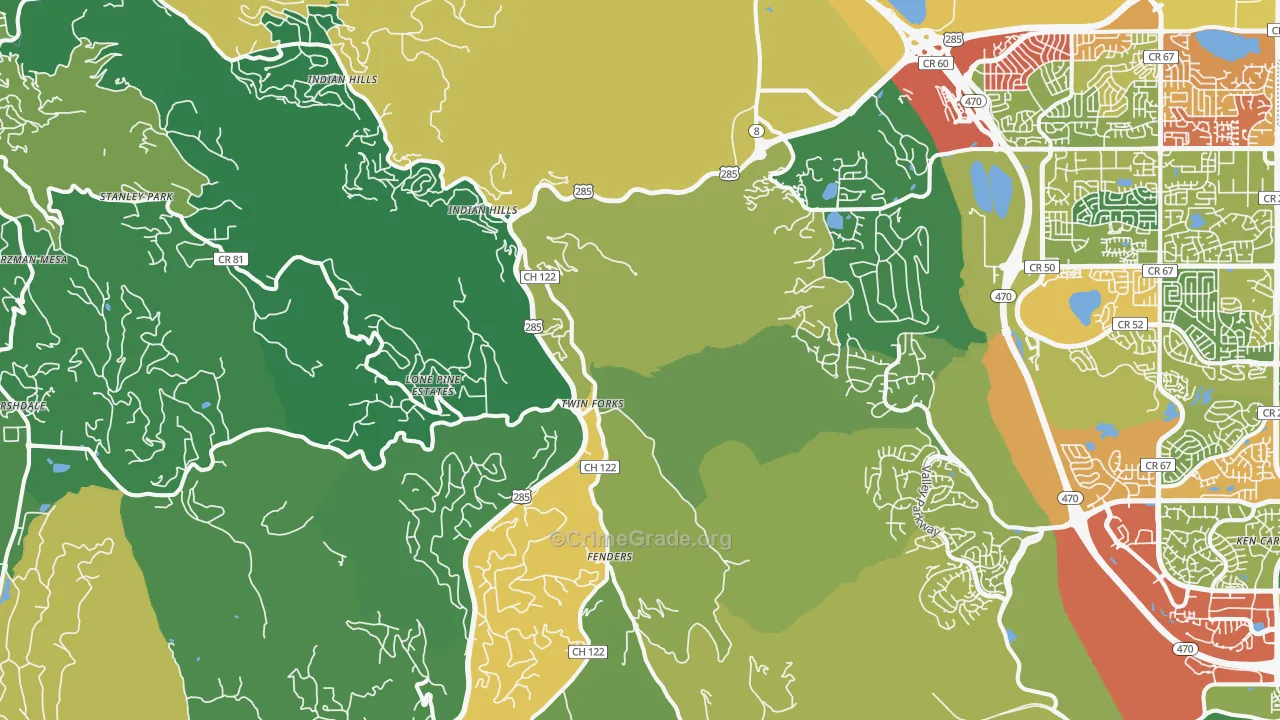 Morrison, CO Map of Drug-Related Crime Rates