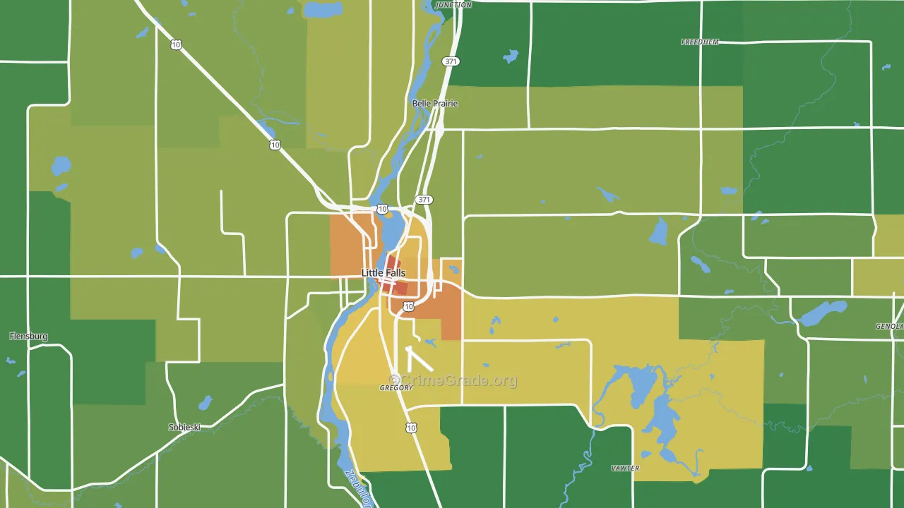 Morrison County, MN Map of Drug-Related Crime Rates