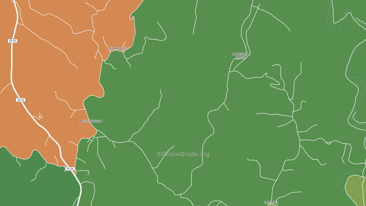 Morrison Creek, TN Map of Drug-Related Crime Rates