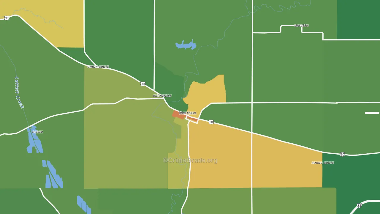 Morrison, IL Map of Drug-Related Crime Rates