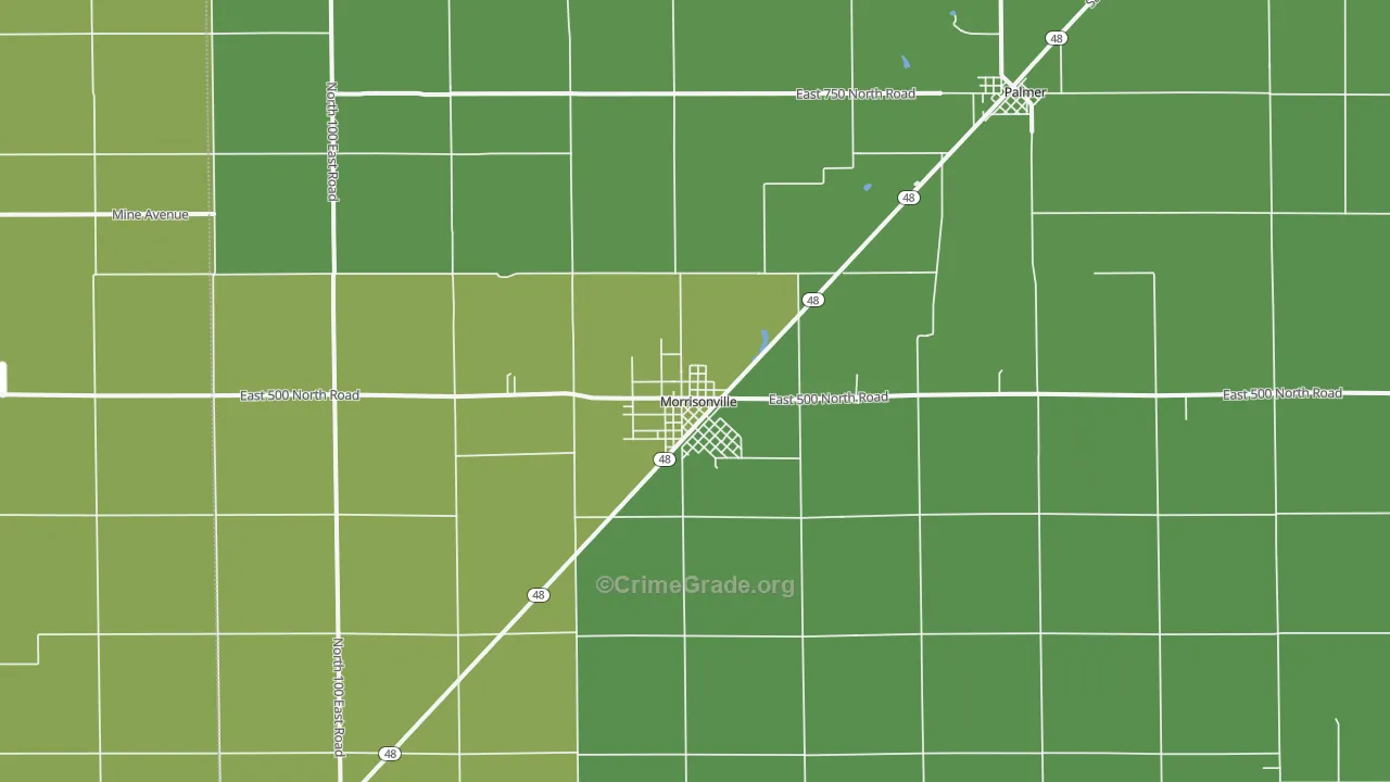 Morrisonville, IL Map of Drug-Related Crime Rates